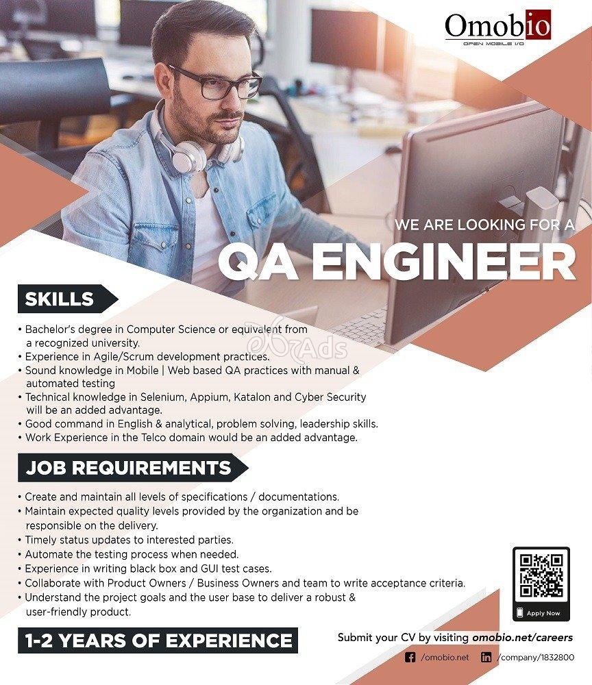 QA Engineer - Omobio (Pvt) Ltd