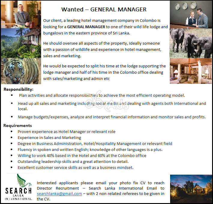Wanted – GENERAL MANAGER