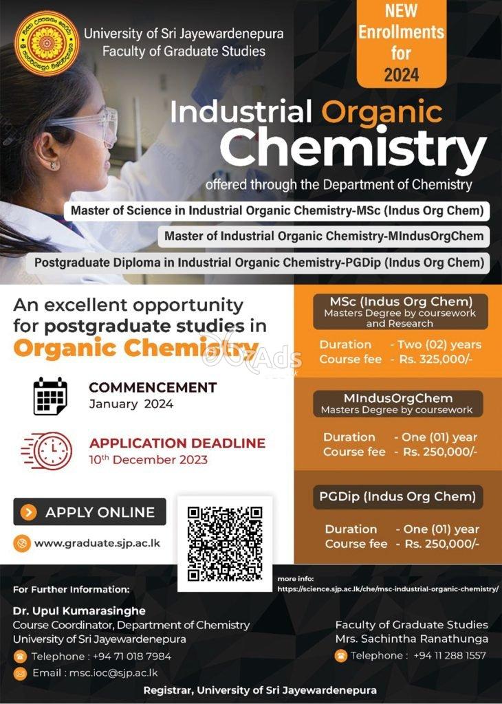 Master of Science / Master of / Postgraduate Diploma - University of Sri Jayewaradenepura