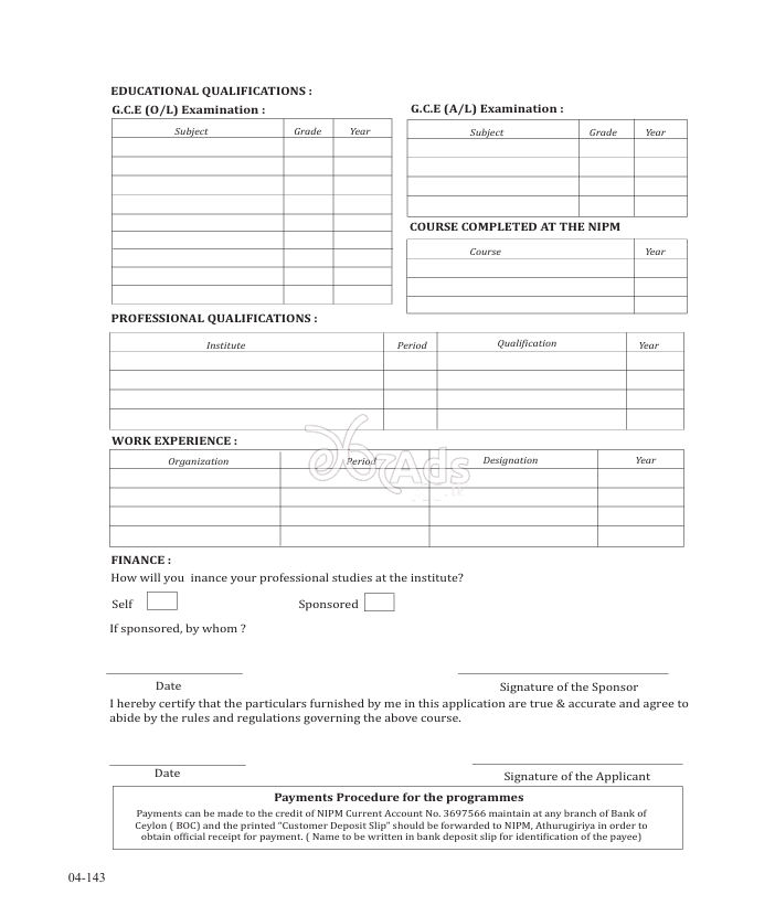 Admisions of student for the acadamic year 2025/2026 - National Institute of Plantation management