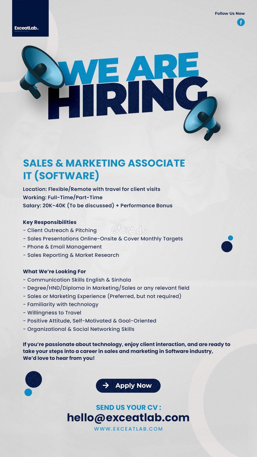 Sales & Marketing Associate - Exceat Lab