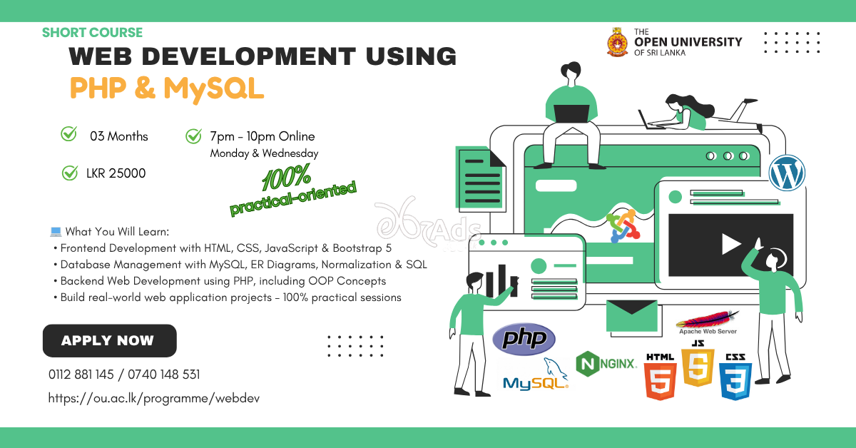 Short course in Web Development - Open University of SrLanka