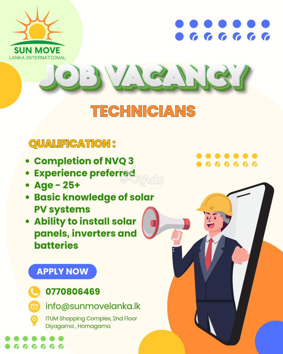 Technician - Sun Move Lanka International