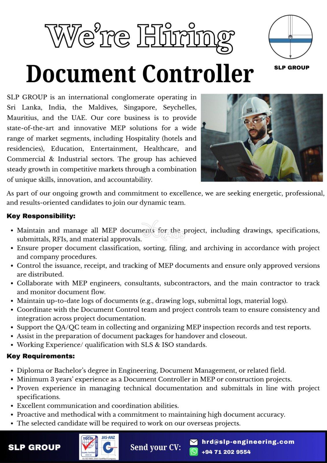 Document Controller - SLP Group