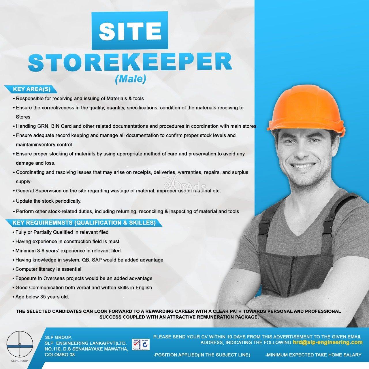 Site Storekeeper - SLP Group
