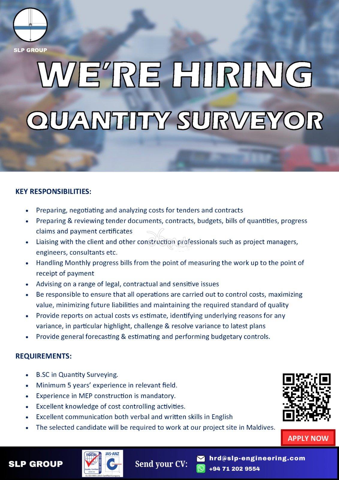 Quantity Surveyor - SLP Group