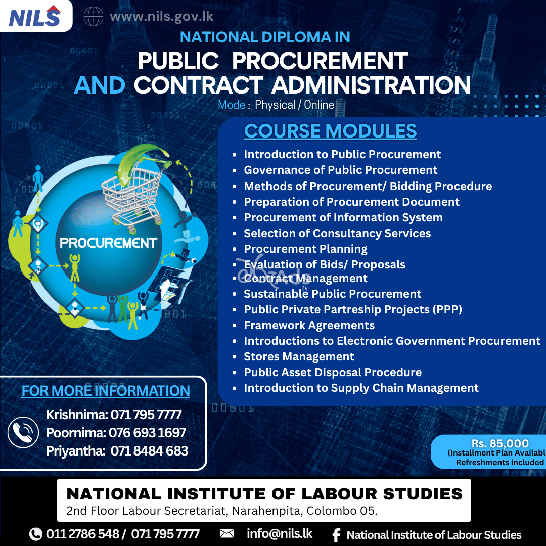 Diploma In Public Procurement & Contract Aministration - National Institute of Labour Studies