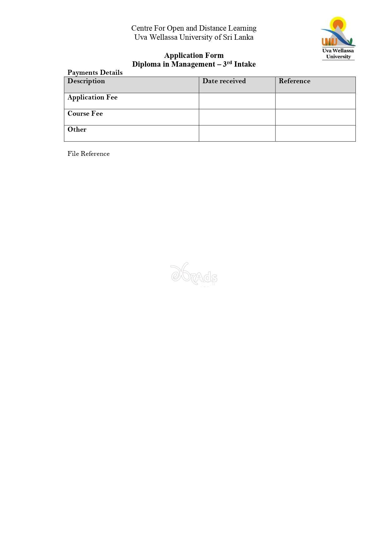Diploma in Management - Uva Wellassa University