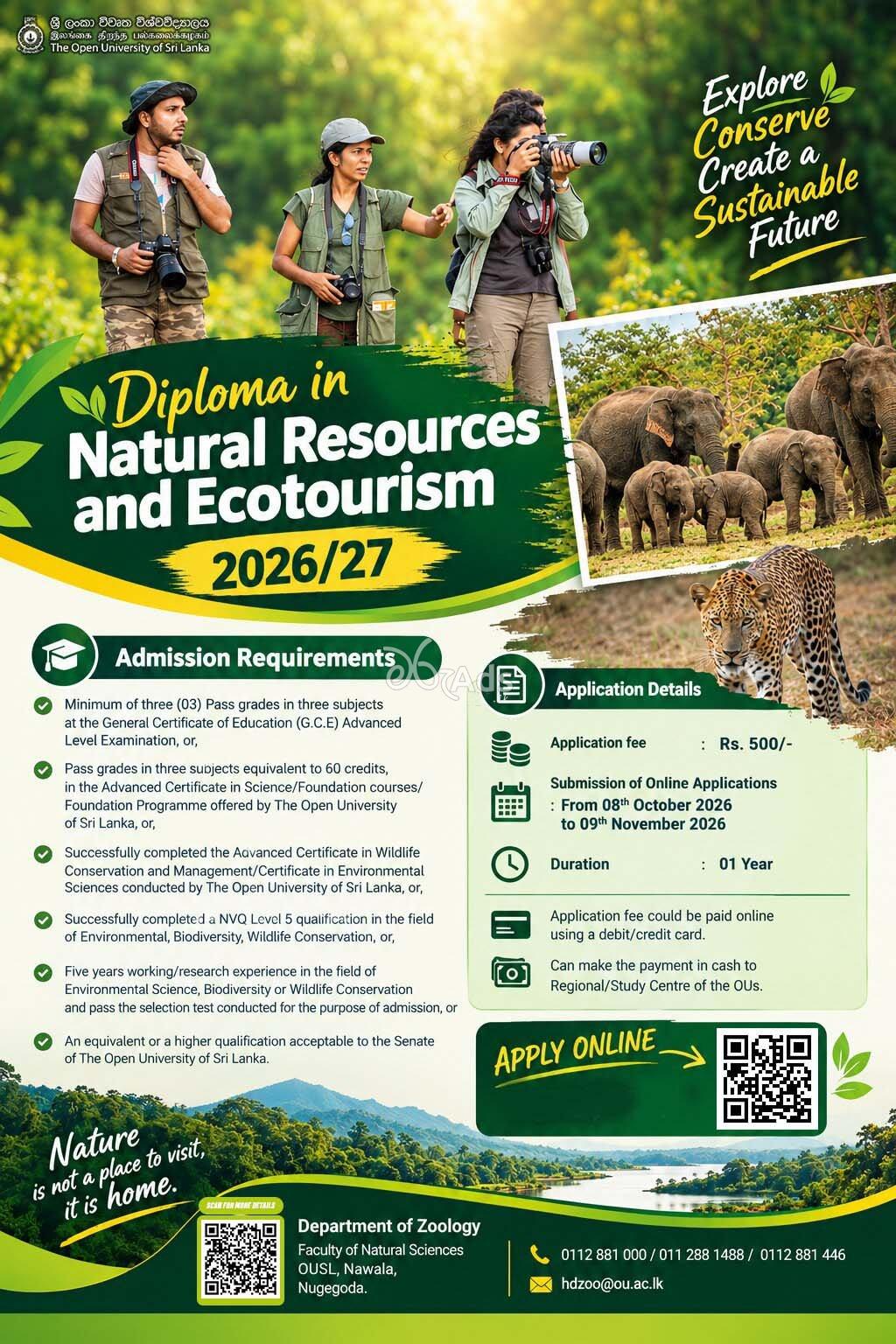Diploma in Natural Resources and Ecotourism - Open University of Sri Lanka