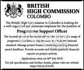 Program Support Officer Government Vacancy at British High Commission