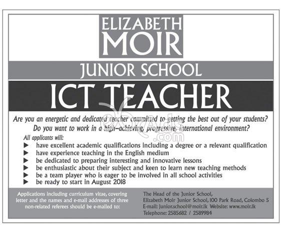ICT Teacher Vacancy at Elizabeth Moir Junior School