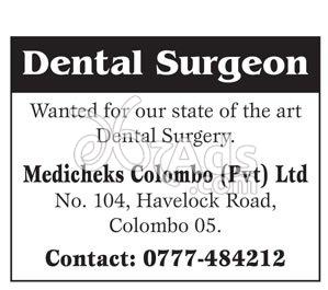 Dental Surgeon Vacancy at Medicheks Colombo Pvt Ltd