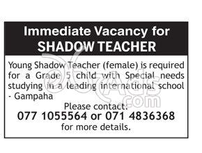Shadow Teacher Job Vacancy at International School