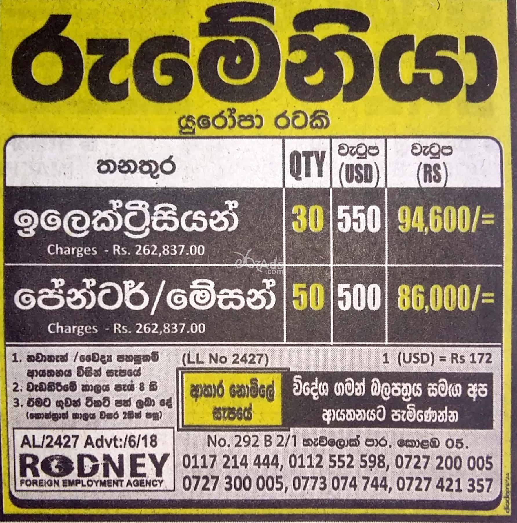 Job Vacancies in Rumenia