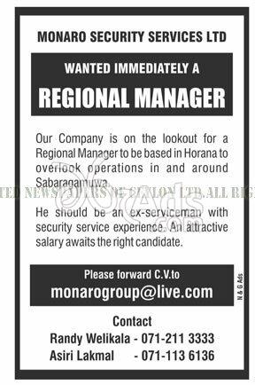 Regional Manager Vacancy at Monaro Security Services LTD