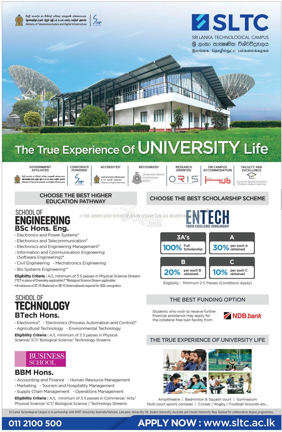 Degree in Engineering, Technology, Management at Sri Lanka Technological Campus