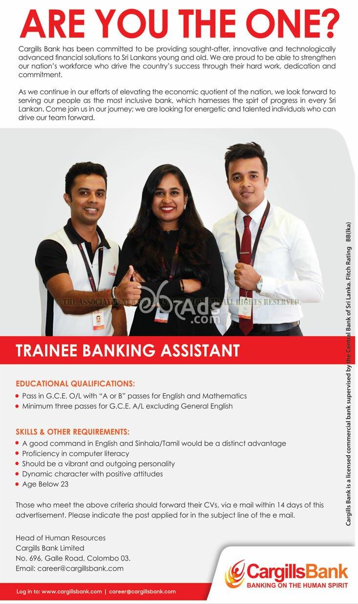 Trainee Banking Assistant Vacancy at Cargills Bank Ltd