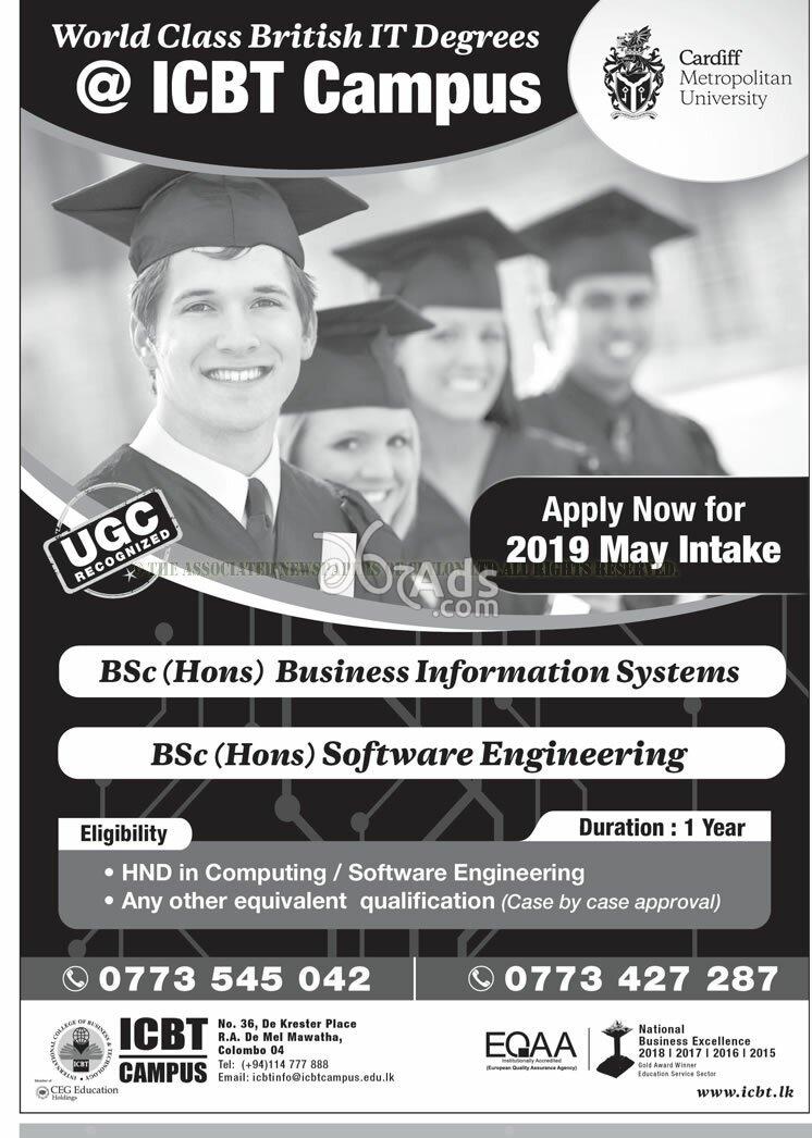 Degree in Business Information Systems, Software Engineering at ICBT Campus