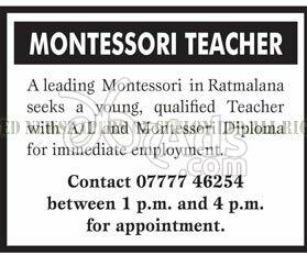 Vacancy for Montessori Teacher
