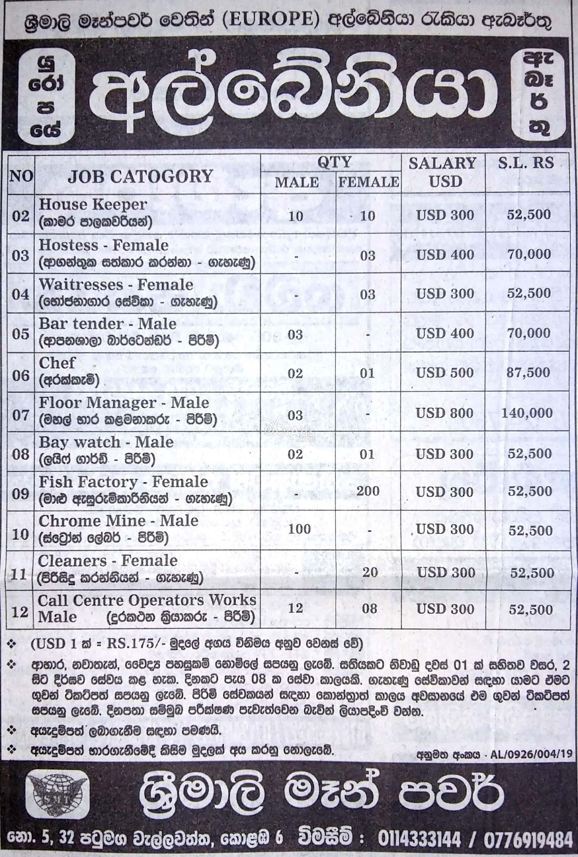Vacancies in Albania